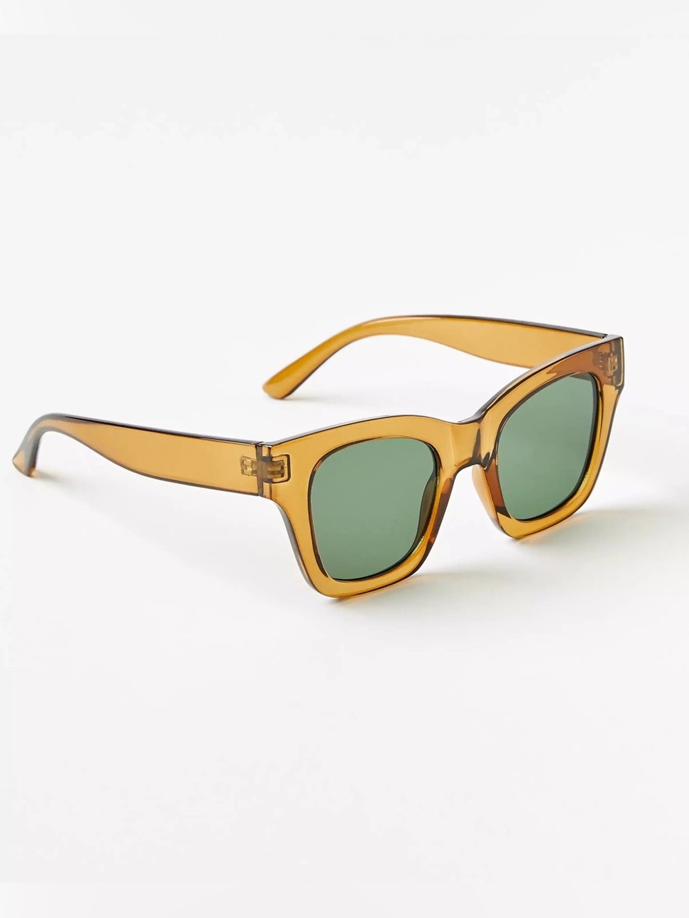 LOFT Amber Transparent Frame Sunglasses with Green Lenses